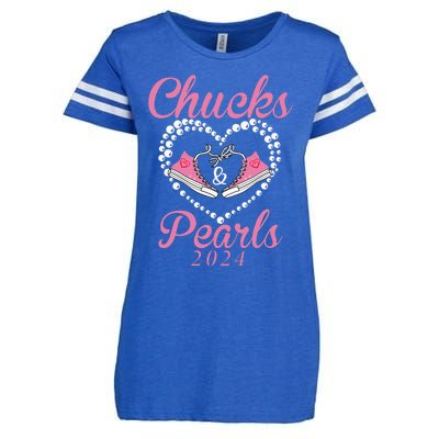 Chucks And Pearls 2024 Black History Chucks And Pearls Enza Ladies Jersey Football T-Shirt