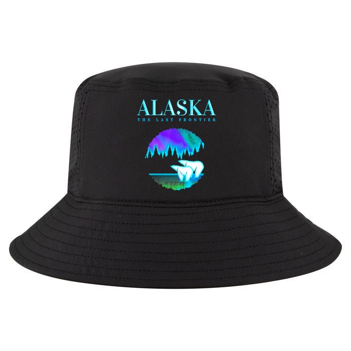 Cool Alaska Pair of Polar Bear with Aurora Snow Scene Cool Comfort Performance Bucket Hat