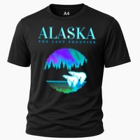 Cool Alaska Pair of Polar Bear with Aurora Snow Scene Cooling Performance Crew T-Shirt
