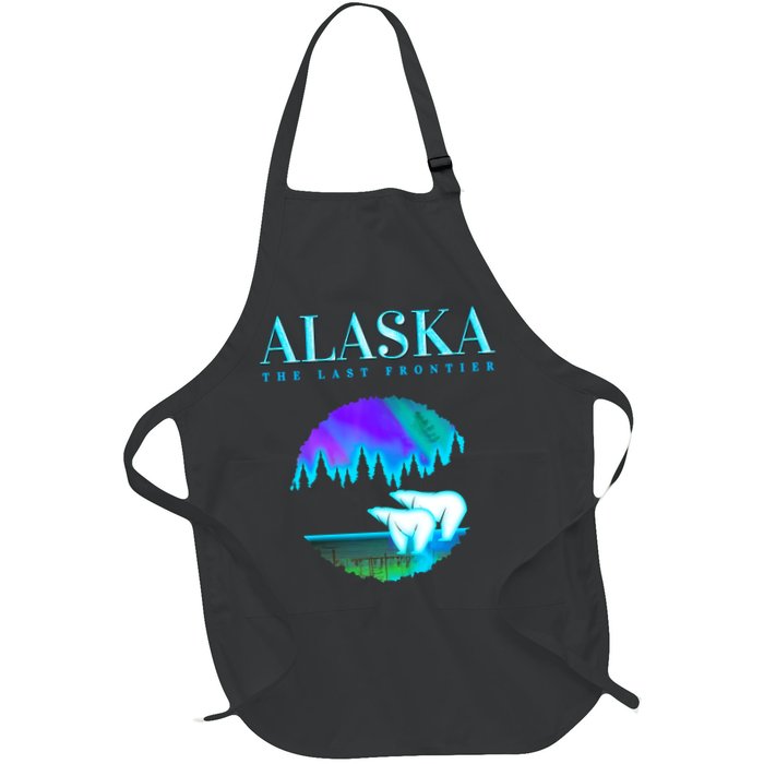 Cool Alaska Pair of Polar Bear with Aurora Snow Scene Apron