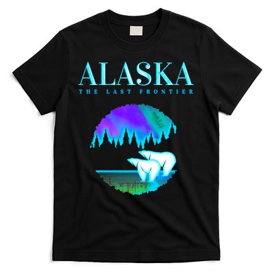 Cool Alaska Pair of Polar Bear with Aurora Snow Scene T-Shirt