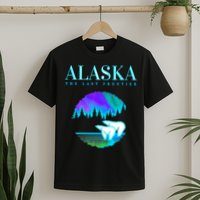 Cool Alaska Pair of Polar Bear with Aurora Snow Scene T-Shirt