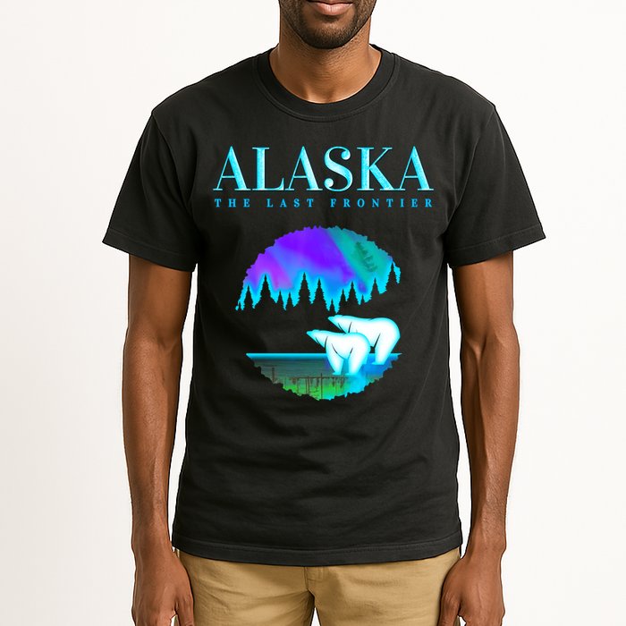 Cool Alaska Pair of Polar Bear with Aurora Snow Scene Tall T-Shirt