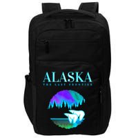Cool Alaska Pair of Polar Bear with Aurora Snow Scene Impact Tech Backpack