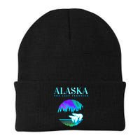 Cool Alaska Pair of Polar Bear with Aurora Snow Scene Beanie