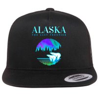 Cool Alaska Pair of Polar Bear with Aurora Snow Scene Flat Bill Trucker Hat