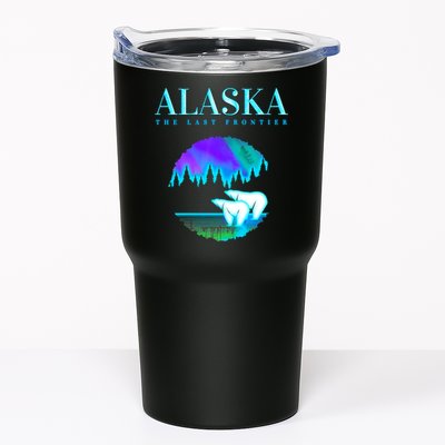 Cool Alaska Pair of Polar Bear with Aurora Snow Scene Tumbler