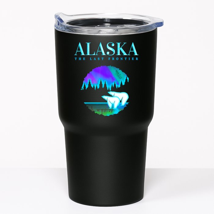 Cool Alaska Pair of Polar Bear with Aurora Snow Scene Tumbler