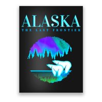 Cool Alaska Pair of Polar Bear with Aurora Snow Scene Poster