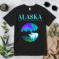 Cool Alaska Pair of Polar Bear with Aurora Snow Scene Premium T-Shirt