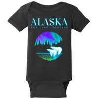 Cool Alaska Pair of Polar Bear with Aurora Snow Scene Baby Bodysuit
