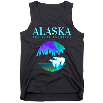 Cool Alaska Pair of Polar Bear with Aurora Snow Scene Tank Top