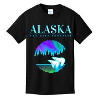 Cool Alaska Pair of Polar Bear with Aurora Snow Scene Kids T-Shirt