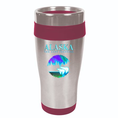 Cool Alaska Pair of Polar Bear with Aurora Snow Scene 16oz Travel Tumbler