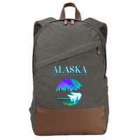 Cool Alaska Pair of Polar Bear with Aurora Snow Scene Cotton Canvas Backpack