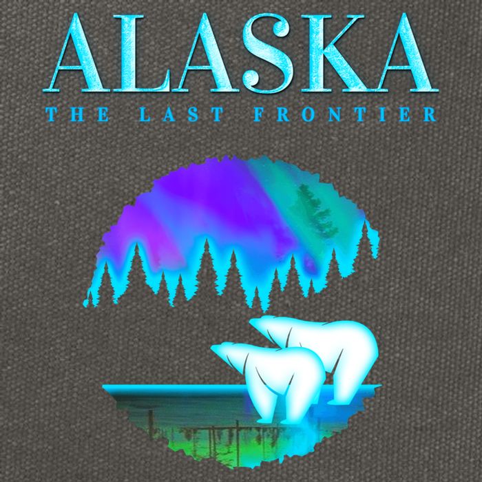 Cool Alaska Pair of Polar Bear with Aurora Snow Scene Cotton Canvas Backpack