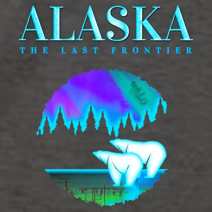 Cool Alaska Pair of Polar Bear with Aurora Snow Scene Vector Backpack