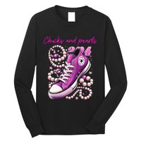 Chucks And Pearls Kamala Harris 2024 For President Long Sleeve Shirt