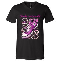 Chucks And Pearls Kamala Harris 2024 For President V-Neck T-Shirt