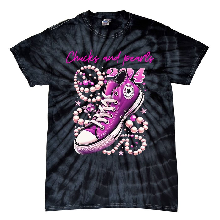 Chucks And Pearls Kamala Harris 2024 For President Tie-Dye T-Shirt