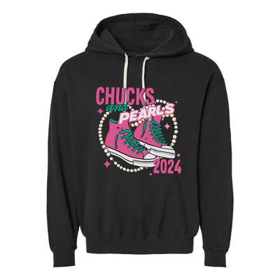 Chucks And Pearls IM With Her Kamala 2024 Garment-Dyed Fleece Hoodie