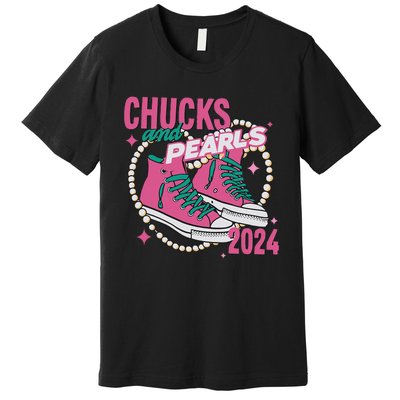 Chucks And Pearls IM With Her Kamala 2024 Premium T-Shirt