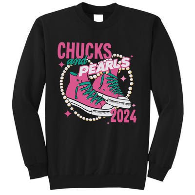 Chucks And Pearls IM With Her Kamala 2024 Tall Sweatshirt