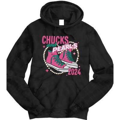 Chucks And Pearls IM With Her Kamala 2024 Tie Dye Hoodie