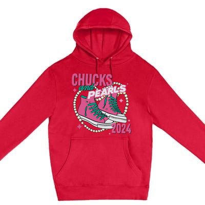 Chucks And Pearls IM With Her Kamala 2024 Premium Pullover Hoodie