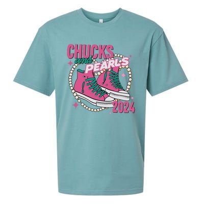 Chucks And Pearls IM With Her Kamala 2024 Sueded Cloud Jersey T-Shirt