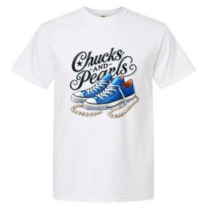 Chucks And Pearls 2024 Kamala Harris For President 47th Garment-Dyed Heavyweight T-Shirt