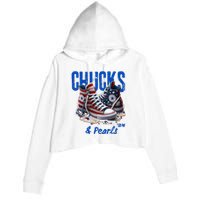 Chucks And Pearls Cute Women 2024 Crop Fleece Hoodie