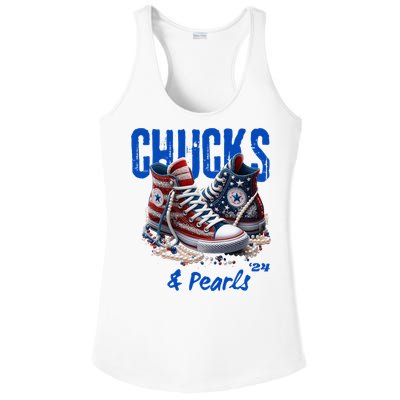 Chucks And Pearls Cute Women 2024 Ladies PosiCharge Competitor Racerback Tank