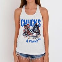 Chucks And Pearls Cute Women 2024 Women's Knotted Racerback Tank