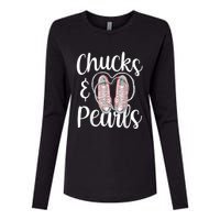 Chucks And Pearls Gift Kamala Harris New Vice President Womens Cotton Relaxed Long Sleeve T-Shirt