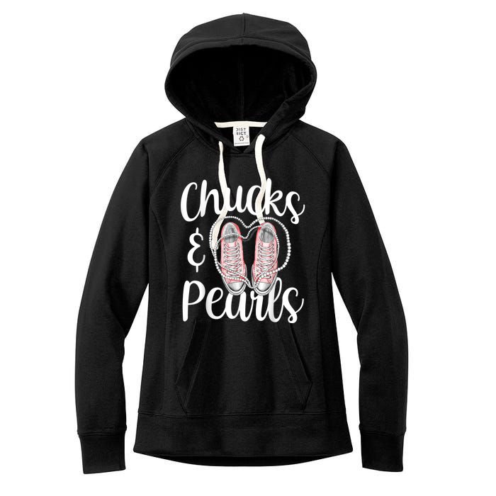 Chucks And Pearls Gift Kamala Harris New Vice President Women's Fleece Hoodie