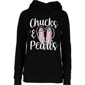 Chucks And Pearls Gift Kamala Harris New Vice President Womens Funnel Neck Pullover Hood