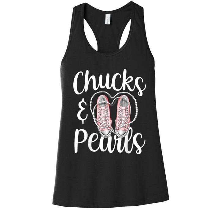 Chucks And Pearls Gift Kamala Harris New Vice President Women's Racerback Tank