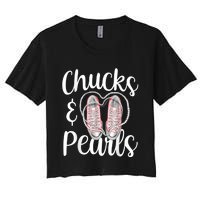 Chucks And Pearls Gift Kamala Harris New Vice President Women's Crop Top Tee