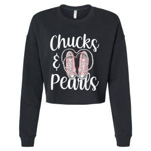 Chucks And Pearls Gift Kamala Harris New Vice President Cropped Pullover Crew