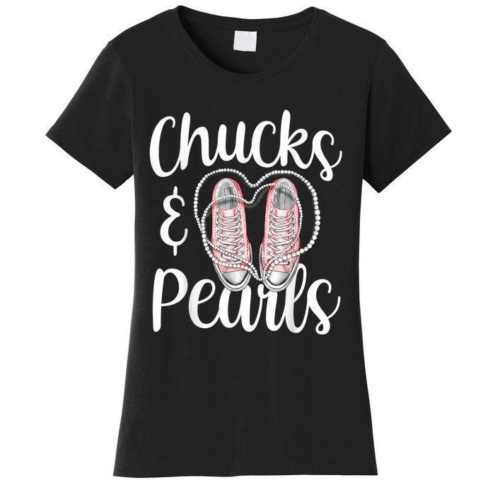 Chucks And Pearls Gift Kamala Harris New Vice President Women's T-Shirt