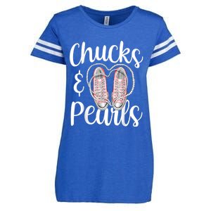 Chucks And Pearls Gift Kamala Harris New Vice President Enza Ladies Jersey Football T-Shirt