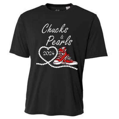 Chucks And Pearls 2024 Kamala Harris For President 47th Gift Cooling Performance Crew T-Shirt