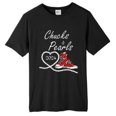 Chucks And Pearls 2024 Kamala Harris For President 47th Gift Tall Fusion ChromaSoft Performance T-Shirt