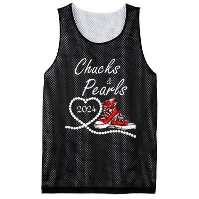 Chucks And Pearls 2024 Kamala Harris For President 47th Gift Mesh Reversible Basketball Jersey Tank