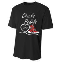 Chucks And Pearls 2024 Kamala Harris For President 47th Gift Performance Sprint T-Shirt