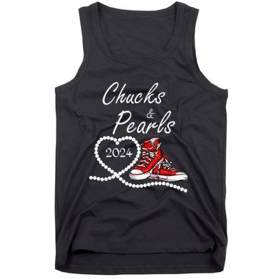 Chucks And Pearls 2024 Kamala Harris For President 47th Gift Tank Top