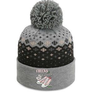 Chucks And Pearls Kamala Harris 2024 Aka Sorority Pink And Green The Baniff Cuffed Pom Beanie