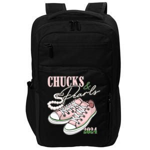 Chucks And Pearls Kamala Harris 2024 Aka Sorority Pink And Green Impact Tech Backpack