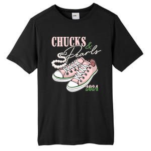 Chucks And Pearls Kamala Harris 2024 Aka Sorority Pink And Green Tall Fusion ChromaSoft Performance T-Shirt